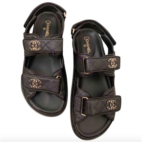 sandali chanel velcro|Chanel dad sandals 2020 price.